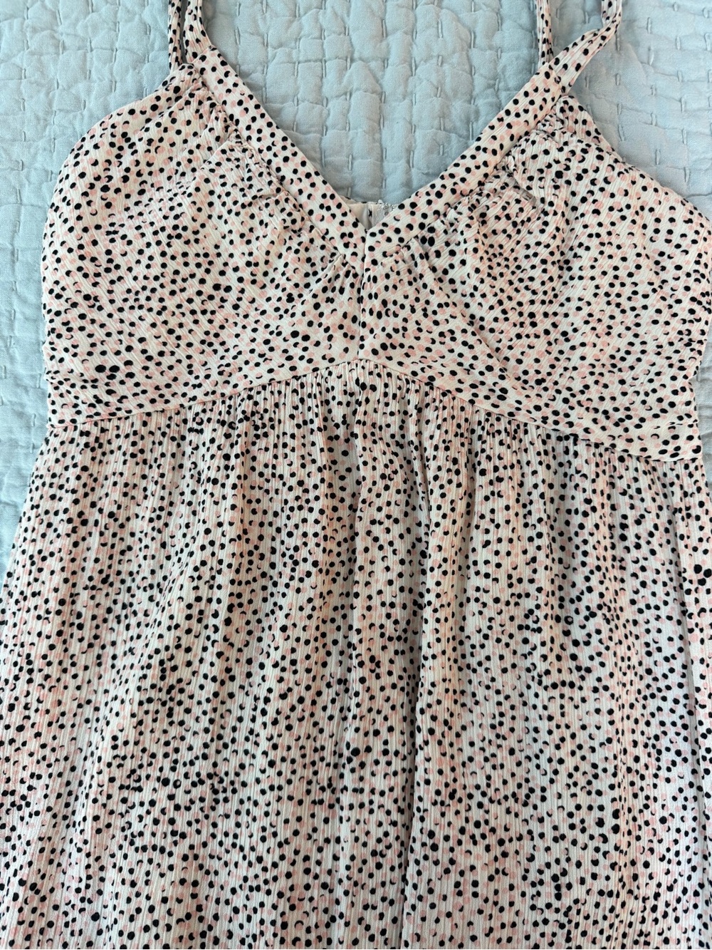Express Tiered Maxi Dress Cream Black Polka Dot Smocked Bodice Size S